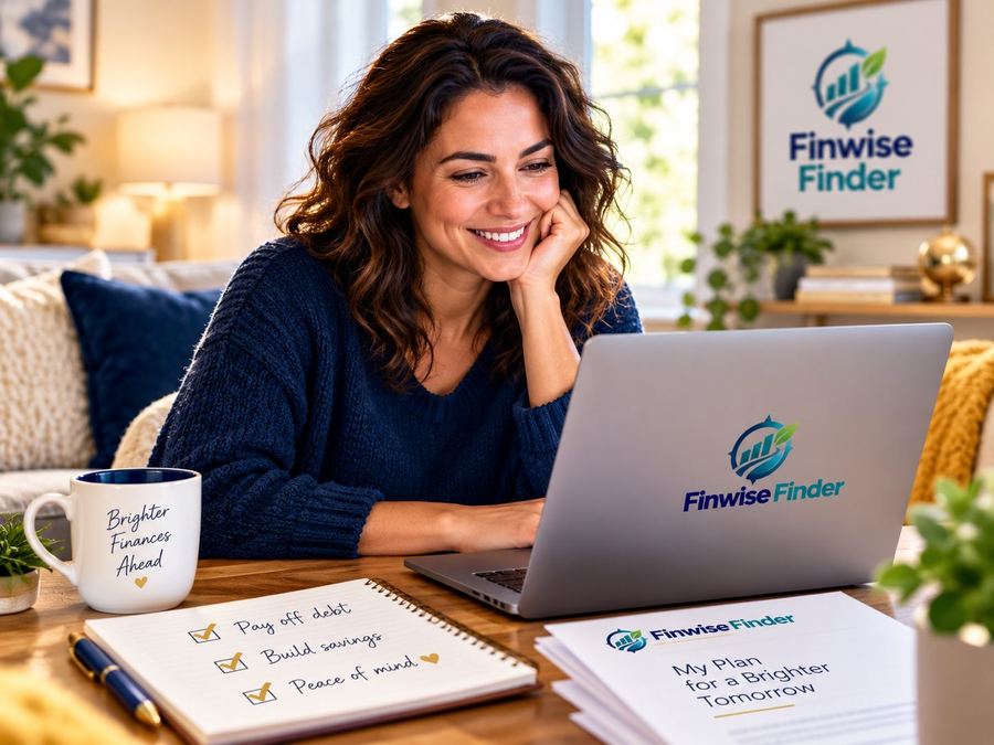 Woman reviewing her financial plan on a laptop at home
